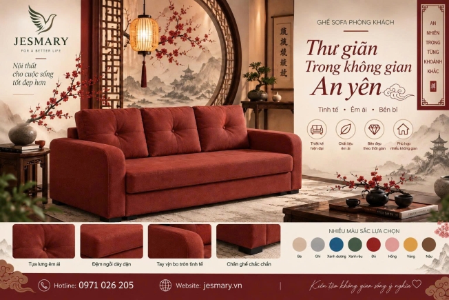 JESMARY  -  Xưởng Sản Xuất Ghế Sofa Góc Vuông (Sofa Corner) Tiêu Chuẩn JESMARY: Giải Pháp Hoàn Hảo Cho Không Gian Phòng Khách Hiện Đại