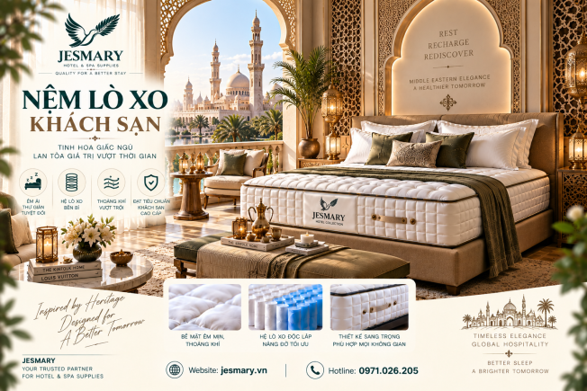 JESMARY -  Xưởng Sản Xuất Nệm Lò Xo Khách Sạn JESMARY: Chiến Lược Giải Pháp Trang Bị Phòng Ngủ Đạt Tiêu Chuẩn Cho Phân Khúc Nhà Hàng - Khách Sạn Kế