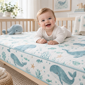 JESMARY - Nệm Trẻ Em Cotton In Logo Theo Yêu Cầu, Thoáng Mát Và Thân Thiện